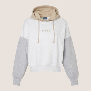 Mama Colorblock Cropped Hooded Sweatshirt